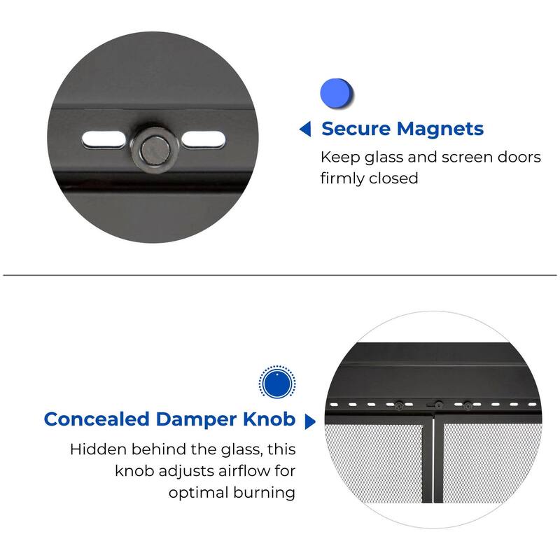 Duluth Forge HLFD-SM Small Fireplace Glass Doors With Screen