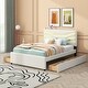 preview thumbnail 7 of 30, Queen Size Upholstered Storage Platform Bed with LED