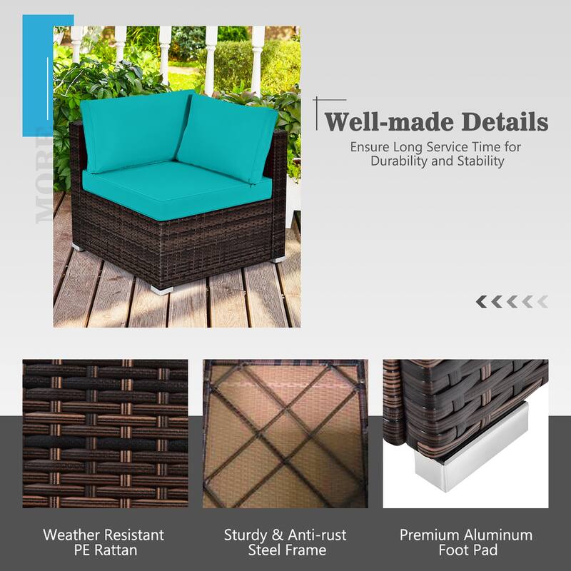 Costway 7PCS Patio Rattan Furniture Set 30'' Fire Pit Table Cover - See Details