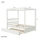 preview thumbnail 15 of 13, Nestfair Full Size Canopy Bed with Twin Trundle, Kids Solid Wood Platform Bed Frame w/ Headboard, No Box Spring Needed
