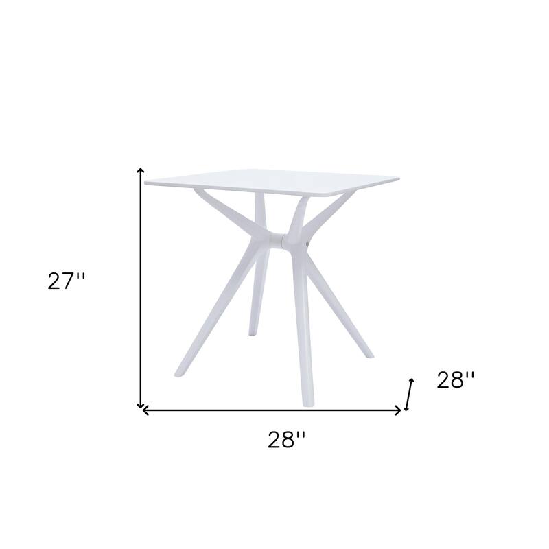 HomeRoots 28" White Heavy Duty Plastic Trestle Base Dining Table - 28.00 in. x 27.00 in. x 28.00 in.