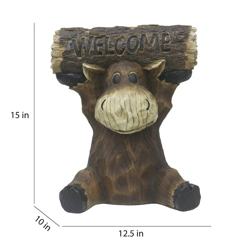 Moose Cub Outdoor Welcome Garden Sign - 15"