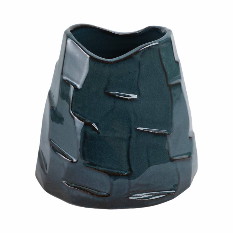 Terracotta Vase with Sculpted Texture Design Modern Decorative Accent