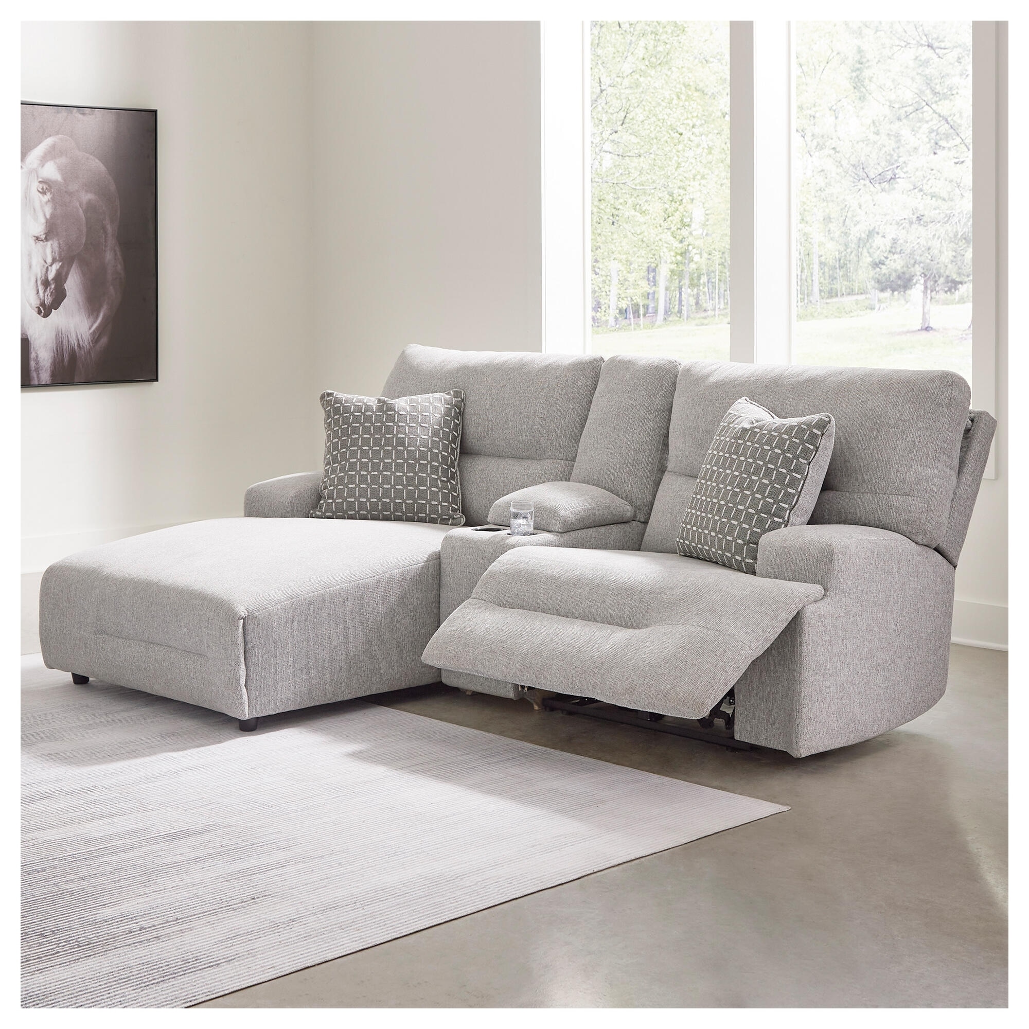 Signature Design by Ashley Acklen Place Power Reclining Chaise Sectional - 94" W x 70" D x 40" H