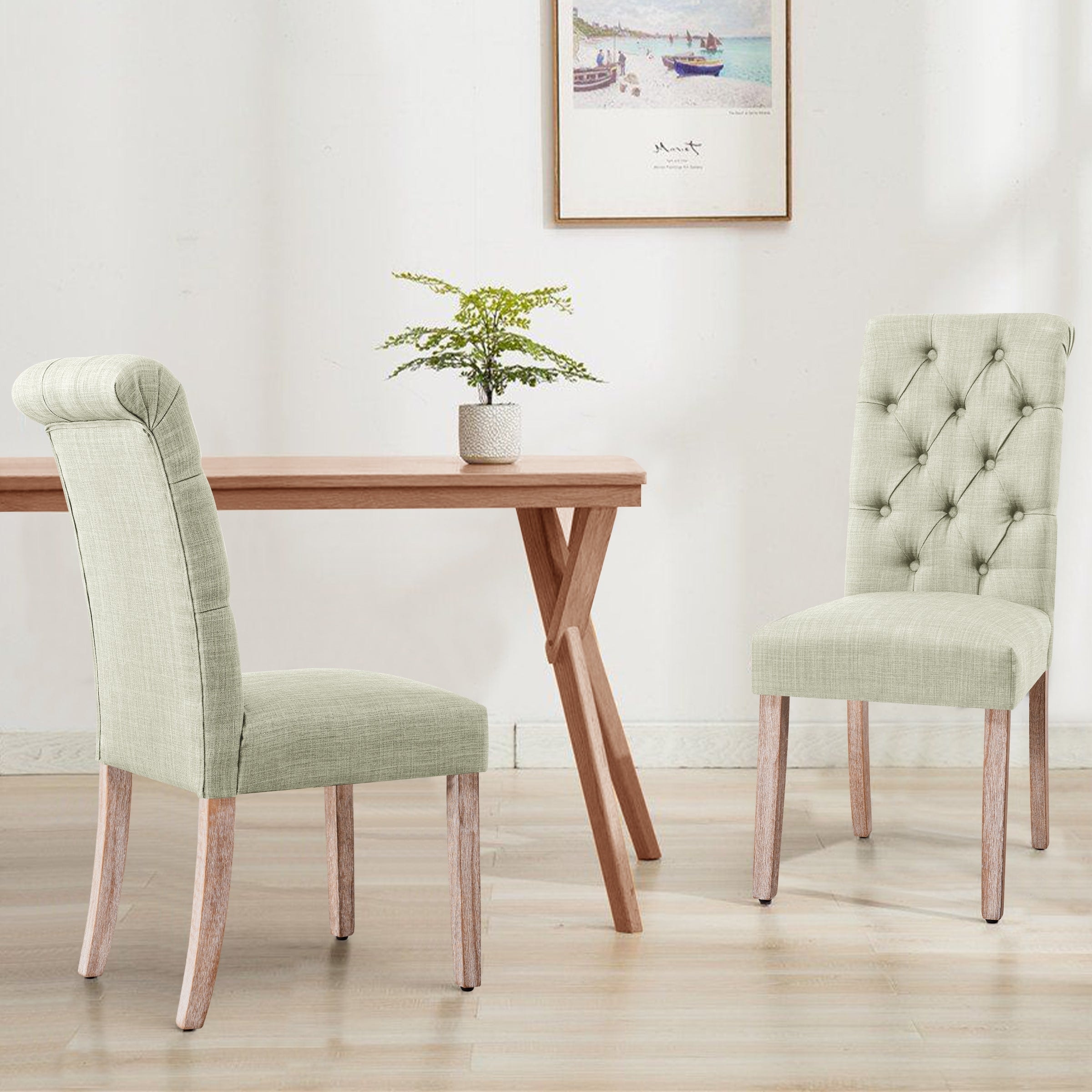 Tate leather online parsons dining chair