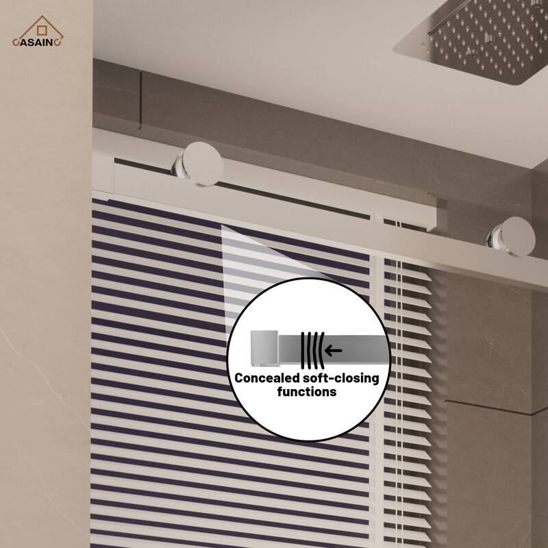 CASAINC 48 in. W x 76 in. H Sliding Frameless Shower Door with SGCC Certification