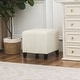 preview thumbnail 1 of 16, Adeco Simple British Style Passionate Cube Ottoman Footstool Beige-Velvet