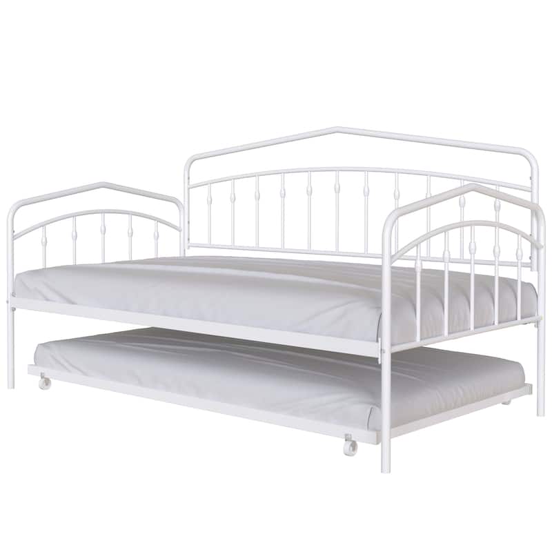 Calantha Modern Metal Twin Size Daybed with Trundle Space-Saving Sofa Bed by Christopher Knight Home