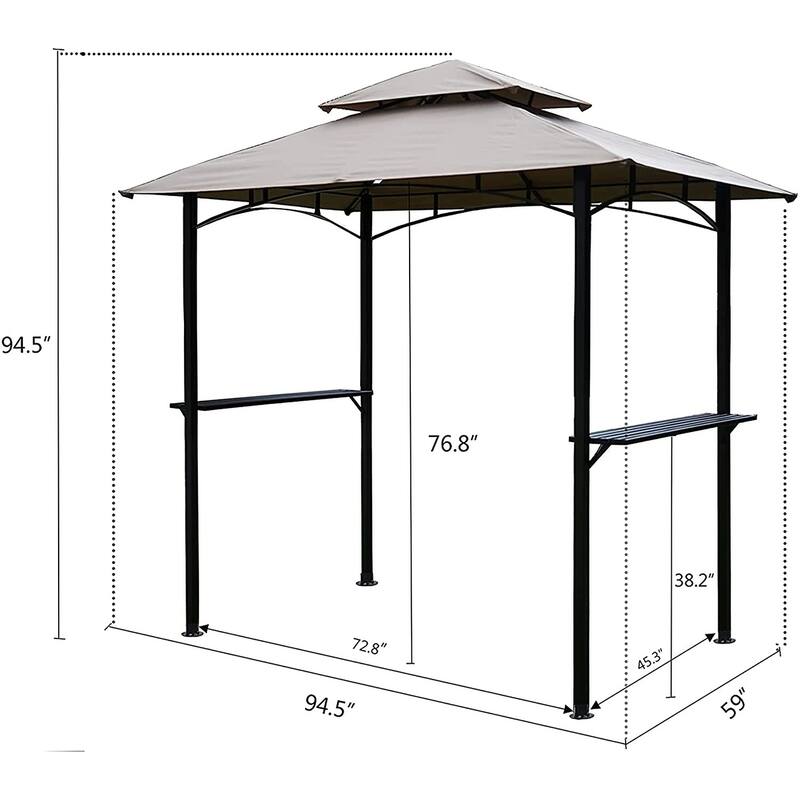 Kozyard Andra 8'X5' Soft Top Barbecue Grill Canopy with LED lights