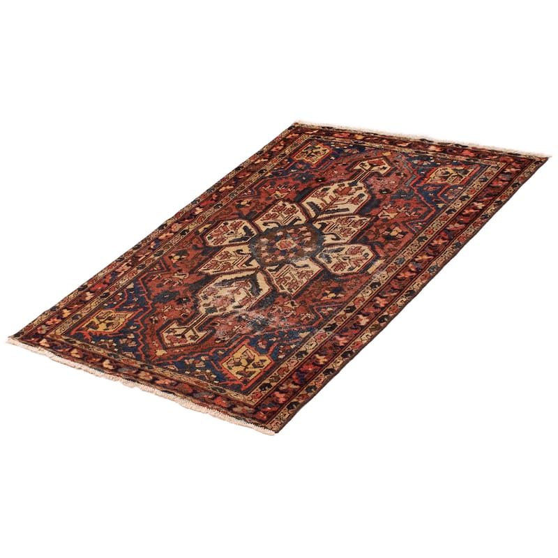 ECARPETGALLERY Hand-knotted Kayseri Vintage Red Wool Rug - 4'2 x 6'3