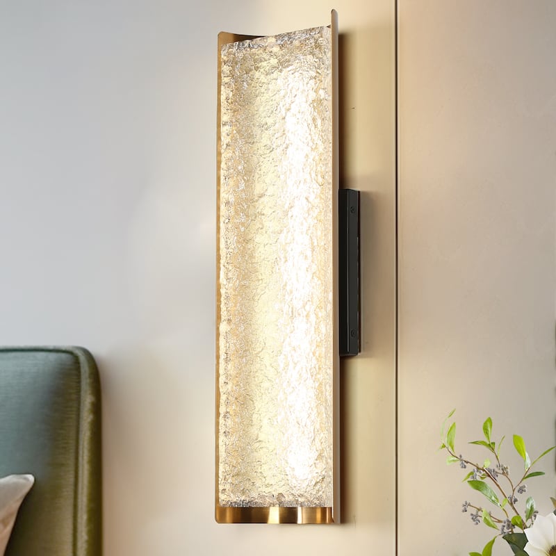Modern Large LED Flush Mount Wall Lights Glam Armed Sconce - 6.3"W x 3.9"D x 23.6"H