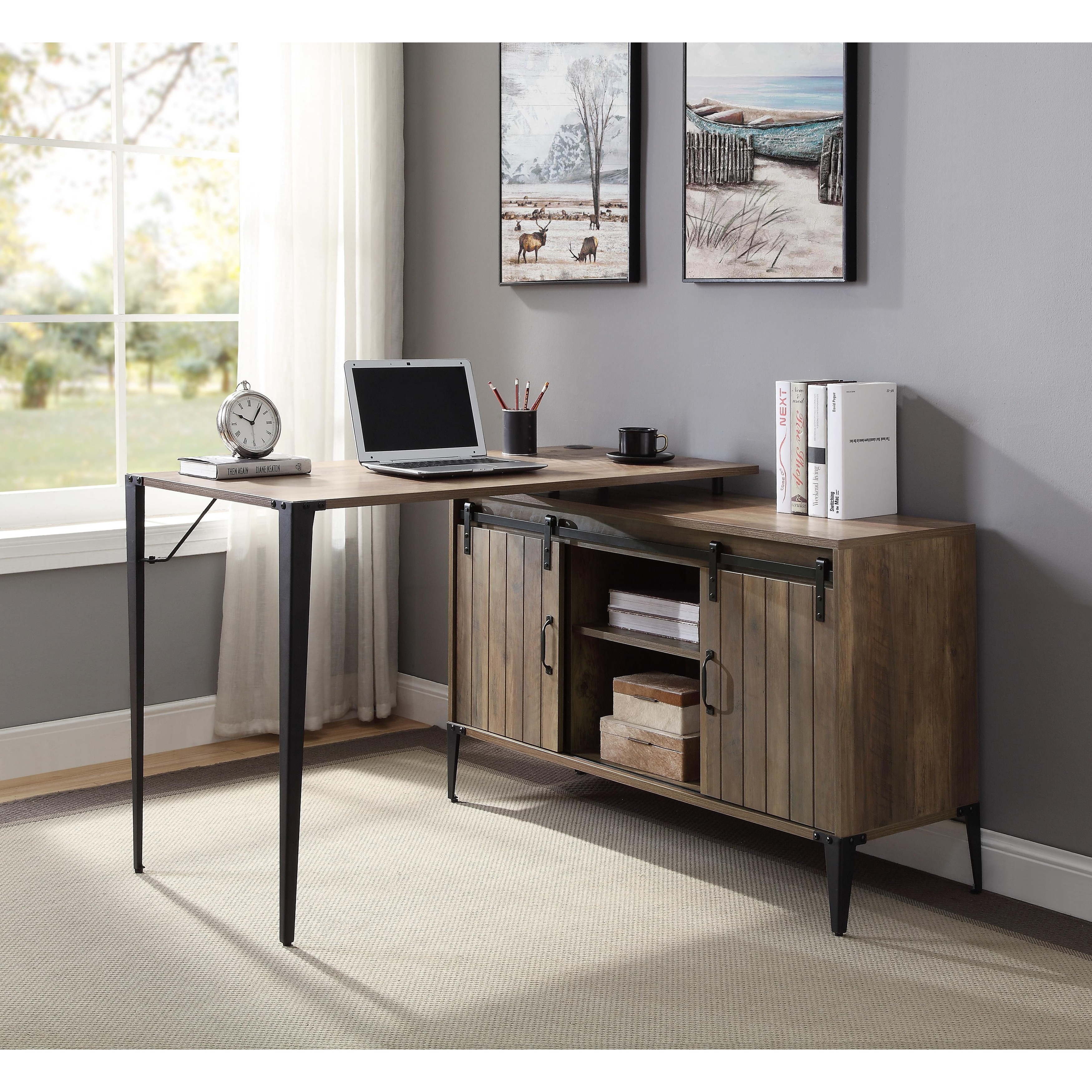 Desk with best sale pc compartment