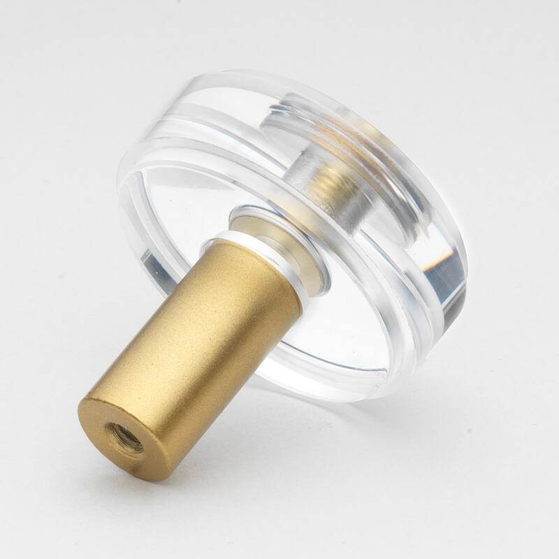 GlideRite 1-1/2 in. Round Clear Cabinet Knobs, Satin Gold (10-Pk) - Satin Gold