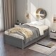preview thumbnail 16 of 20, Twin Size Solid Wood Bed with 2 Drawers Grey