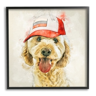 Stupell Fun Dog Flag Stripes Hat Framed Giclee Art By Kim Curinga - Bed 