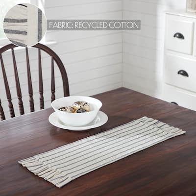 Kaila Ticking Stripe Ruffled Runner 12x36