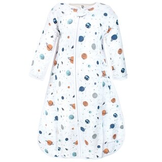 Hudson Baby Infant Boy Long Sleeve Muslin Sleeping Bag, Wearable Blanket, Sleep Sack, Space