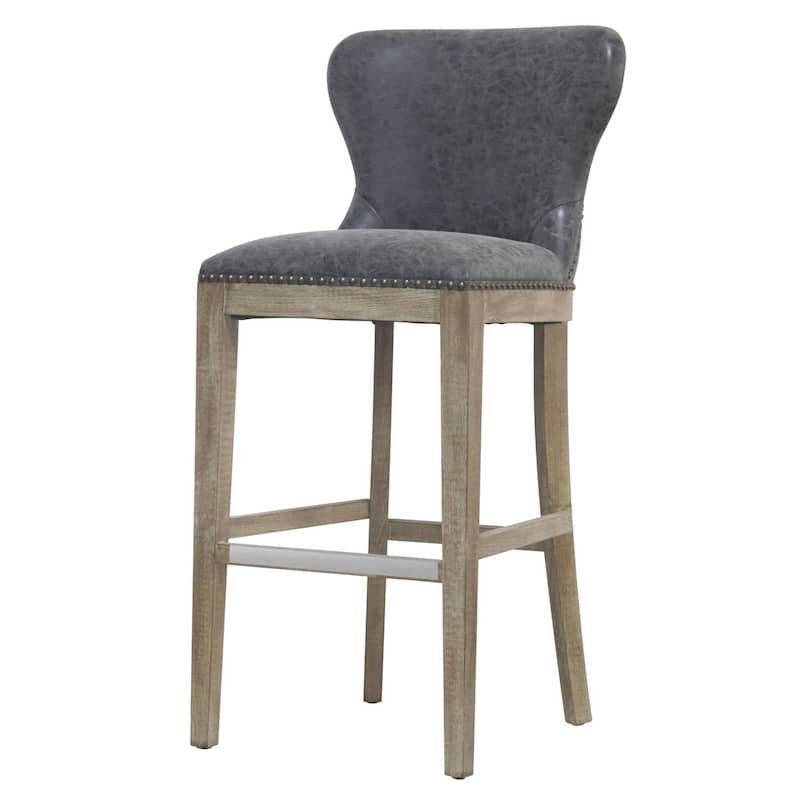 NPD Furniture Dorsey Brown and Grey Nubuck Bar Stool