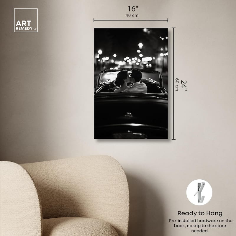 Kiss Me in the Moonlight II Canvas by Art Remedy, Gallery Wrapped