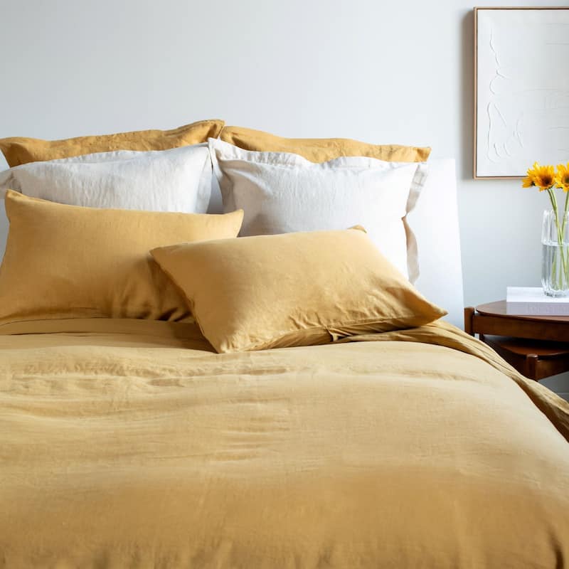 100% French Linen Flanged Euro Sham by BOKSER HOME
