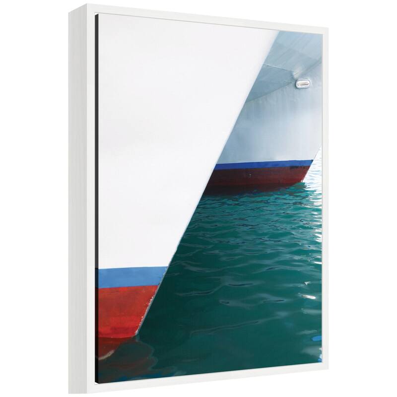 Kate and Laurel Sailing Across Costal Waters by Alicia Abla Framed Canvas Wall Art Print - 18 x 24