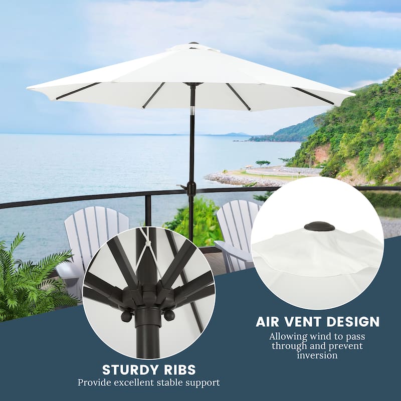 Holme 9-foot Steel Market Patio Umbrella with Tilt-and-Crank
