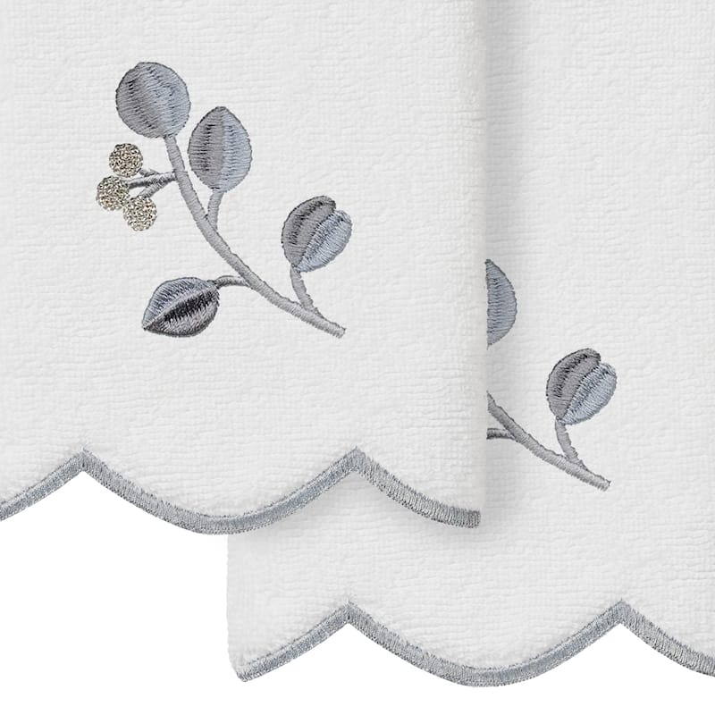 Authentic Hotel and Spa 100% Turkish Cotton WILD BRANCH Scallop Embellished Towel Collection