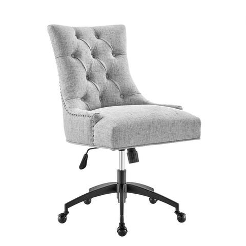 Modway Regent Tufted Fabric Swivel Office Chair in Black White