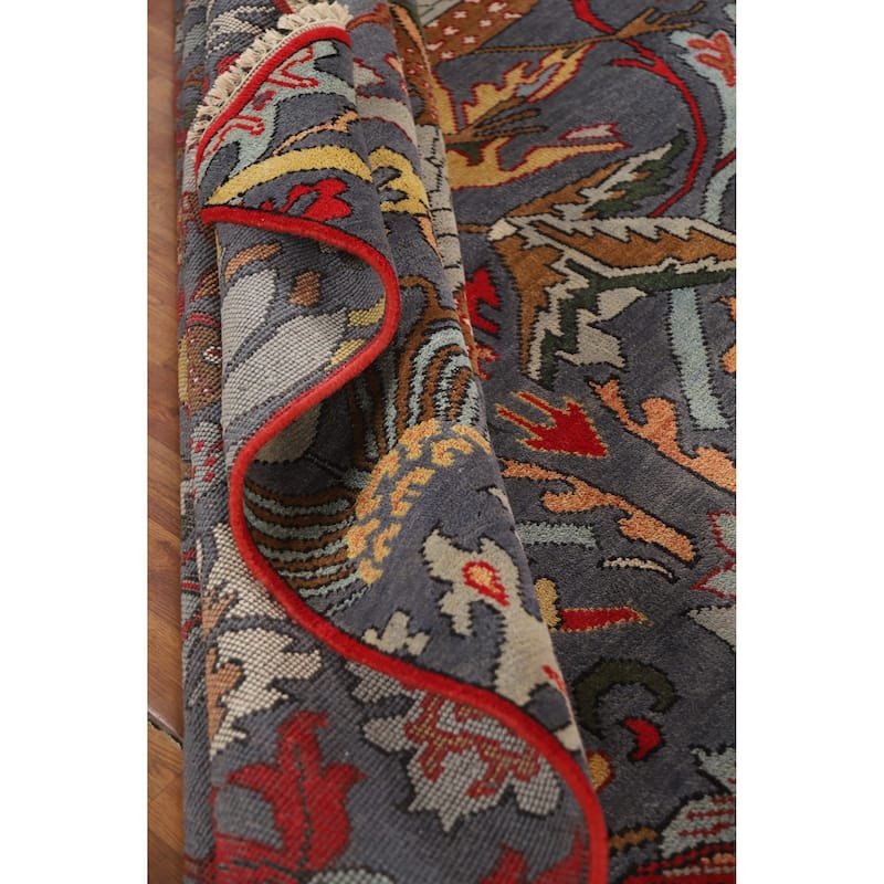Hand Knotted Oriental 100% Wool Carpet Traditional All-Over Greys & Charcoal Ziegler Area Rug - 13' 11'' X 10' 1''