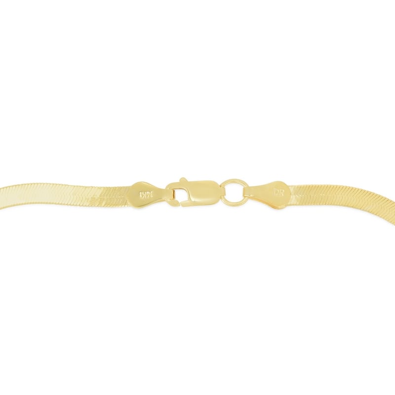 Curata 10k Yellow Gold 2.8mm Polished Herringbone Chain Necklace (Lobster)