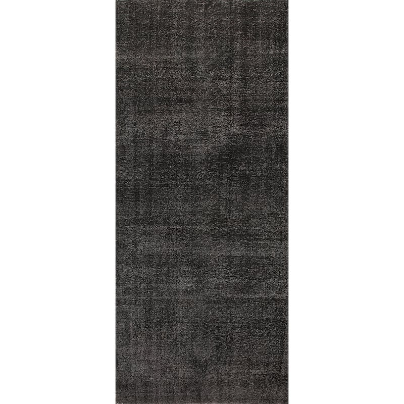 Distressed Over-Dyed Anatolian Turkish Vintage Handmade Wool Carpet - 4'10" x 13'3"