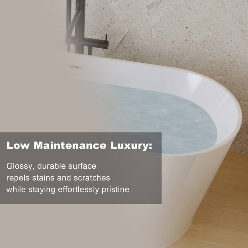 GDFStudio - Lillian Modern Freestanding Acrylic Soaking Bathtub with Ergonomic Comfort Design