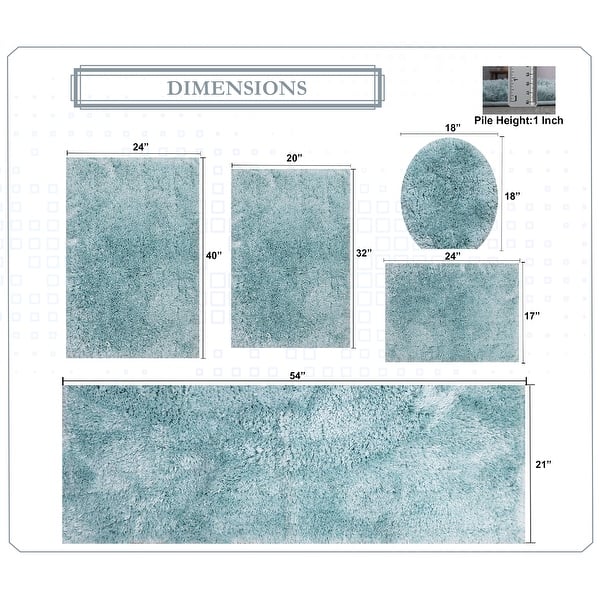 dimension image slide 0 of 28, Luxury Plush Bathroom Rug Set - Quick-Dry, Soft Microfiber, Non-Slip, Absorbent & Washable Bath Mats