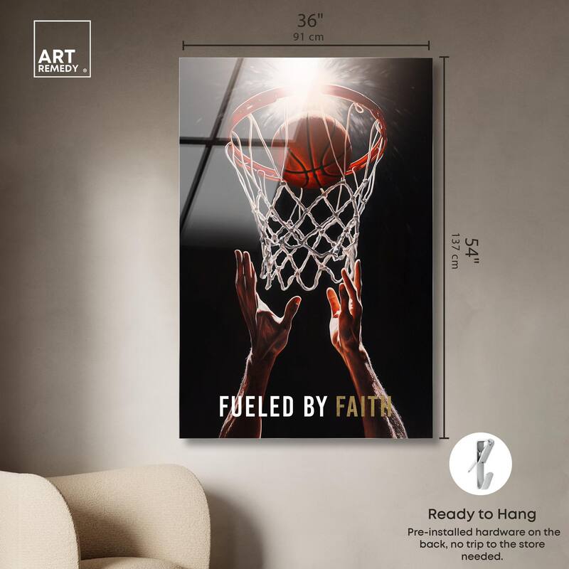 Fueled by Faith Basketball Acrylic by Art Remedy, Ready to Hang