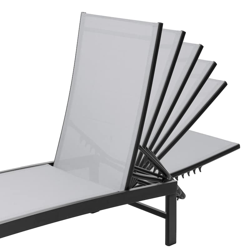 Crestlive Outdoor Pool Side Adjustable Aluminum Chaise Lounge Chairs Set of 4 - See Picture