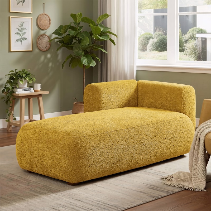 Upholstered Chaise Lounge, Quick assembly and maintenance - Yellow