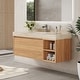 preview thumbnail 60 of 73, 48" Modern Floating Single Bathroom Vanities with Sink, Brown or Natural wood, 2 Drawers Beige&NaturalWood