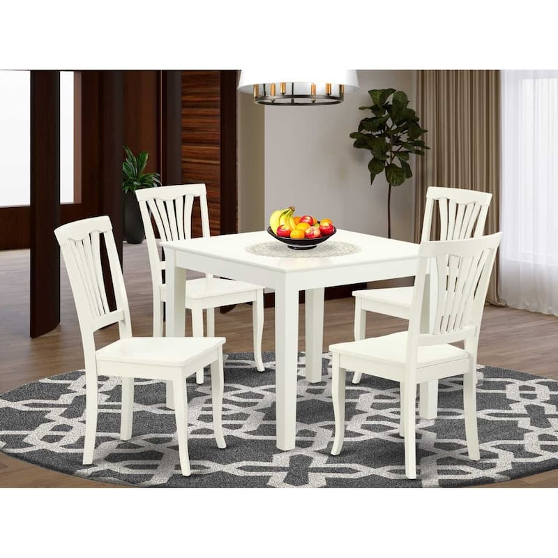 Modern 5Pc Dining Set - Square Table & 4 Chairs - Stylish Home Furniture