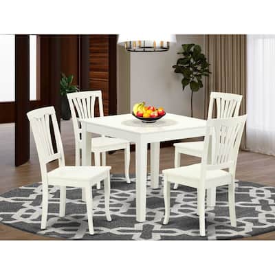 Modern 5Pc Dining Set - Square Table & 4 Chairs - Stylish Home Furniture