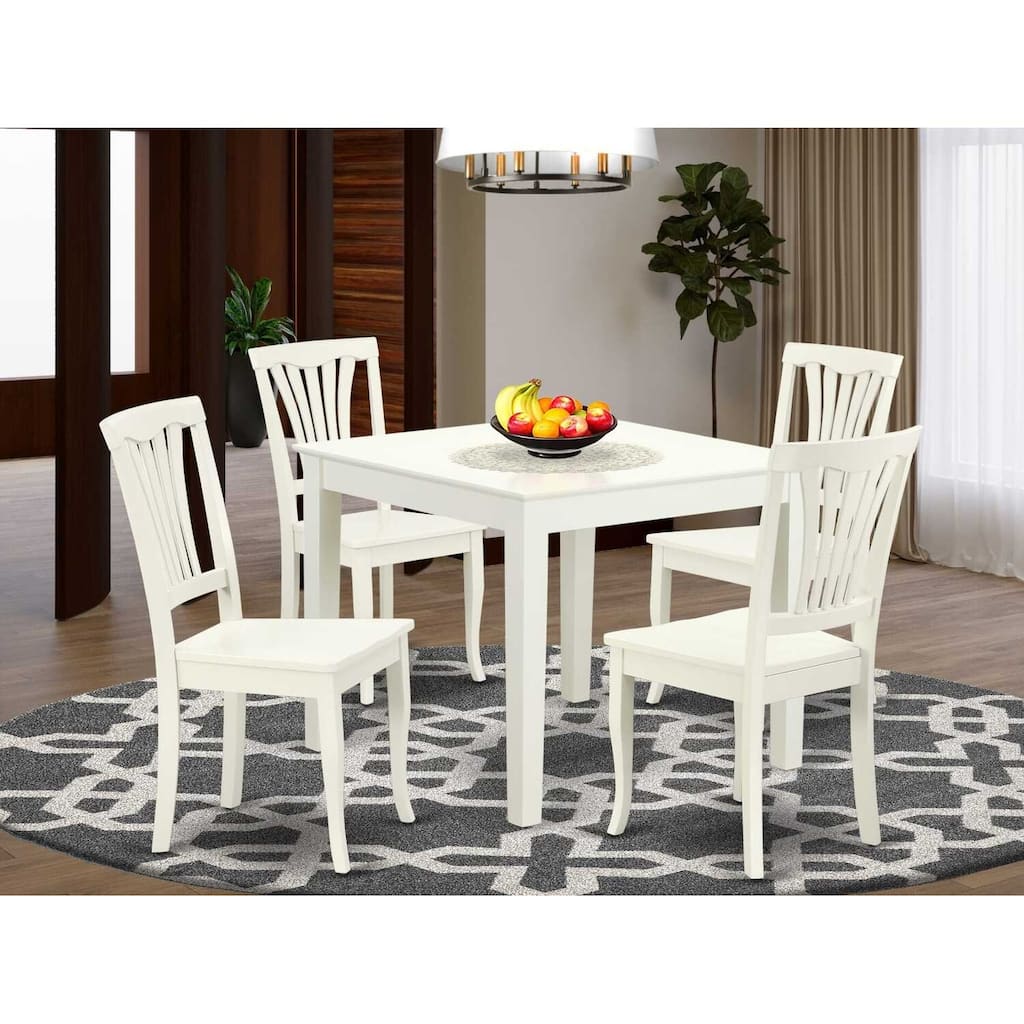 Modern 5Pc Dining Set - Square Table & 4 Chairs - Stylish Home Furniture