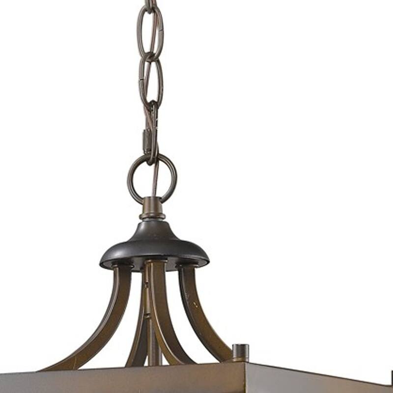 HomeRoots Vintage Brown Metal Tapered Hanging Light - 10' X '16' X '10