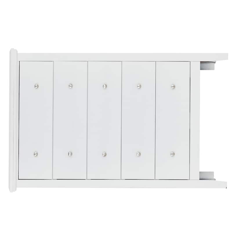 5-Drawer Solid Wooden Bedroom Chest - 48" - White