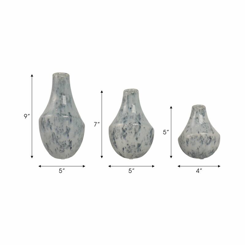Stoneware Decorative Vases Sleek Silhouettes Modern Glam (Set of 3)