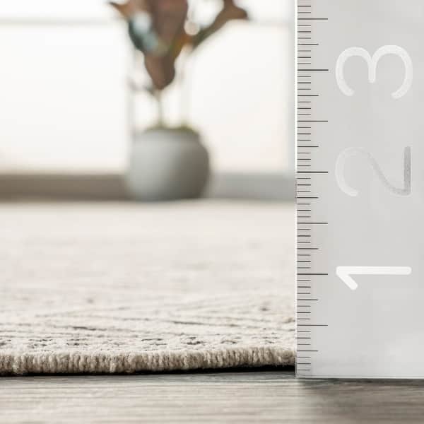 Nuloom Handmade Flatweave Striped Trellis Cotton Fringe Area Rug
