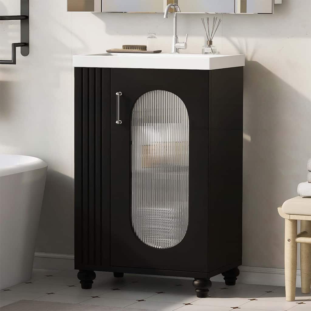 Freestanding Vanity Set with Two-tier Shelf,Adjustable Shelf