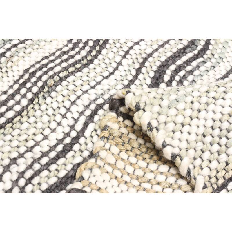 ECARPETGALLERY Braid weave Sienna Charcoal Wool Rug - 5'8 x 7'5