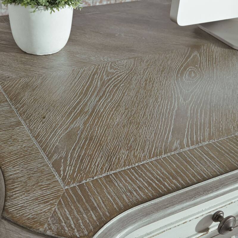 Magnolia Manor Antique White & Weathered Bark Credenza