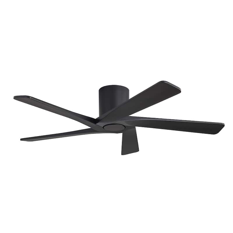 MLiAN 5 Solid Wood Blades Indoor Flush Mount Ceiling Fan with Remote