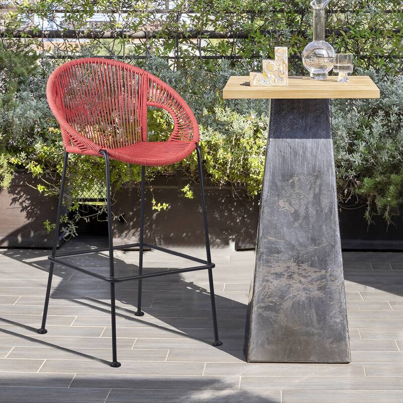 Acapulco Indoor Outdoor Steel and Rope Bar/Counter Stool