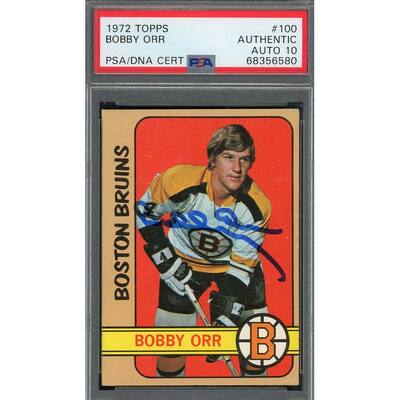 Bobby Orr Autographed 1972 Topps Hockey Signed Card #100 Auto PSA 10 68356580 - 8'6" x 11'6"